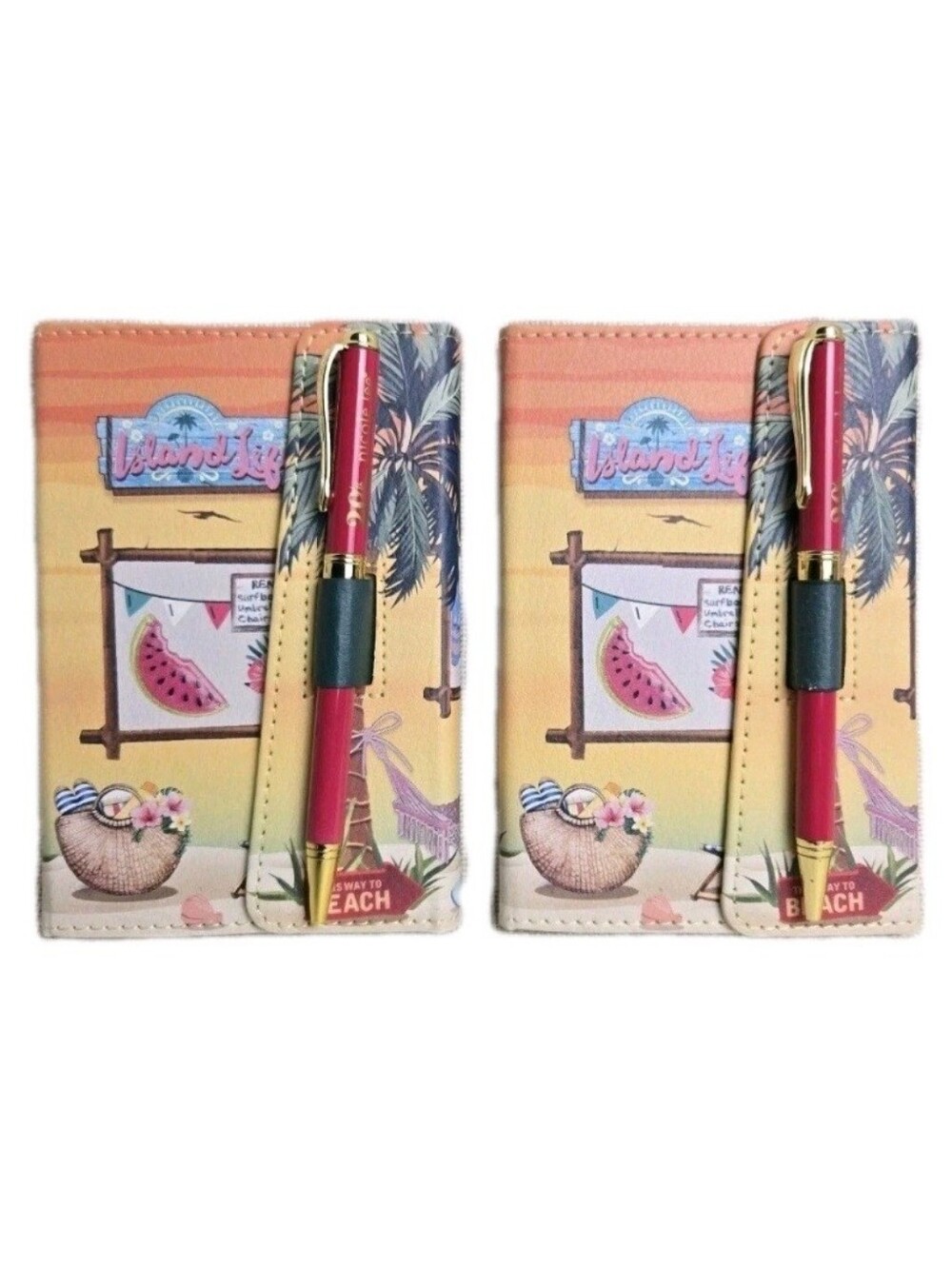 Set of 2 Nicole Lee Monthly Planner Notebook Journal Agenda "Sun and Sand"